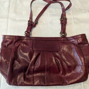 Vintage Coach Maroon Leather Bag